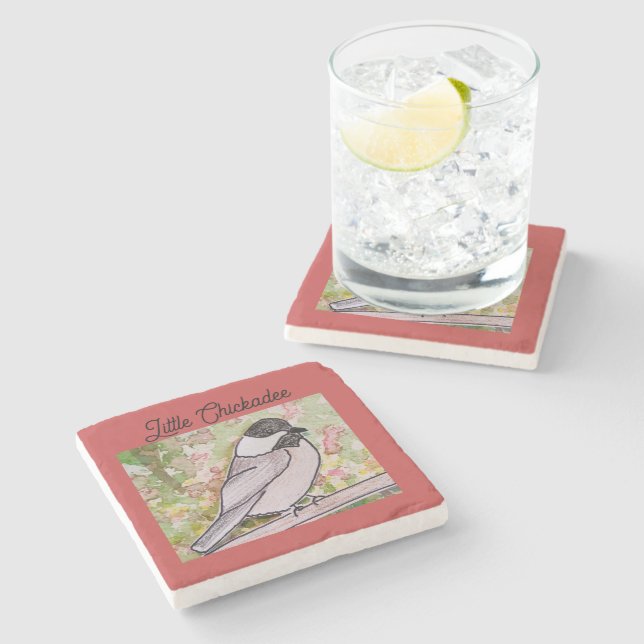 Little Chickadee  Stone Coaster (Side)