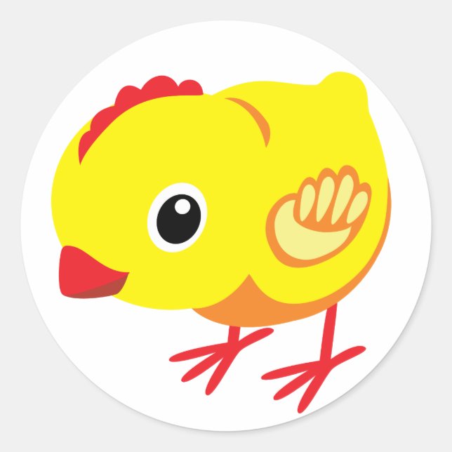 little chicken classic round sticker (Front)