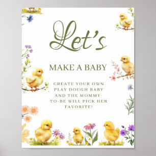 Little chicken  make a Baby Baby Shower Game sign