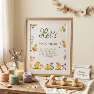 Little chicken make a Baby Baby Shower Game sign