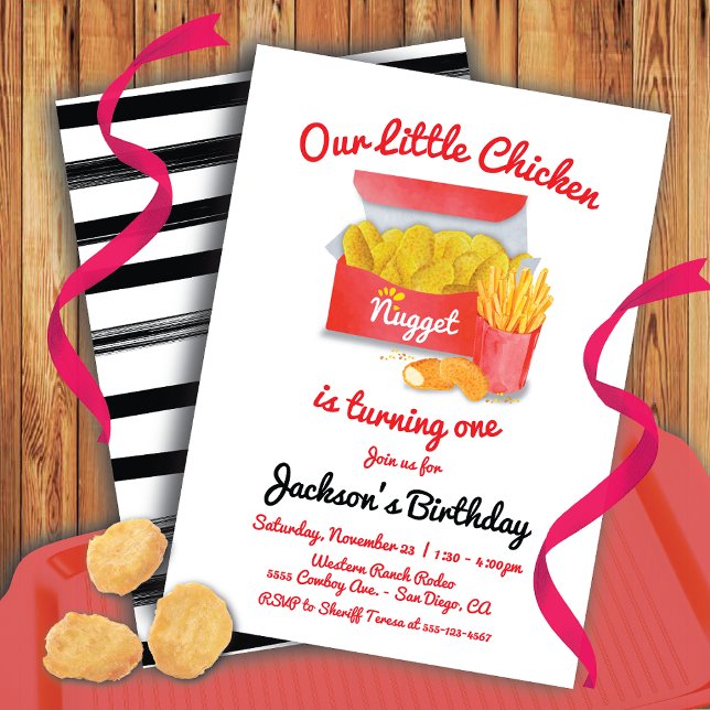 Little Chicken Nugget Birthday Party Invitation (Creator Uploaded)