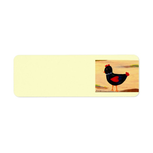 Little Chicken with Hearts Return Address Label (Front)