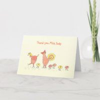Little Chicks, Child Care Worker Thank You Card