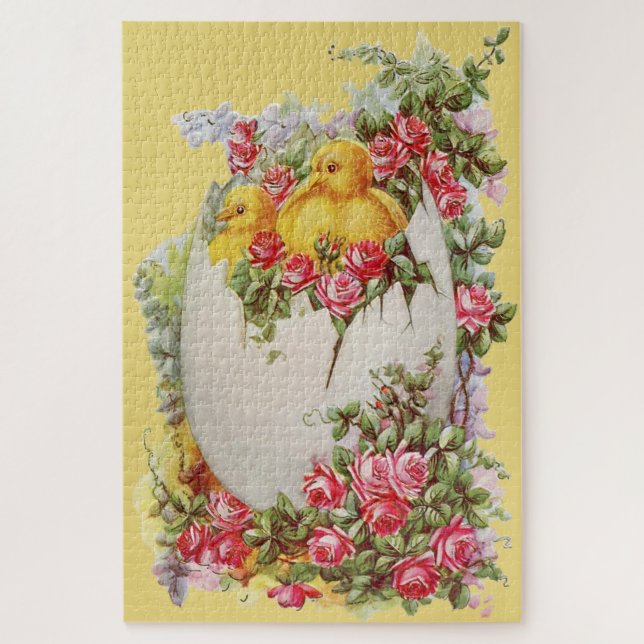 Little Chicks in an Egg Shell Large Puzzle (Vertical)