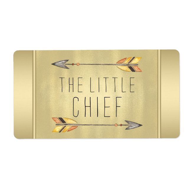 Little Chief Tribal Arrow Baby Shower Water Bottle (Front)