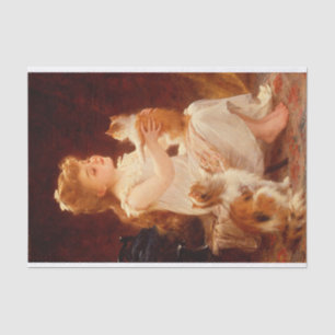 Little Child Playing with the kitten (1893) Tissue Paper