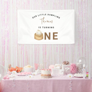 Little Chinese dumpling first Birthday Party  Banner