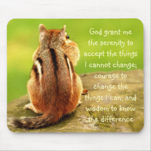 Little Chipmunk Serenity Prayer Mousepad