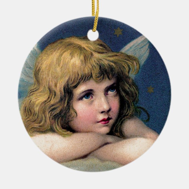 Little christmas angel ceramic tree decoration (Front)