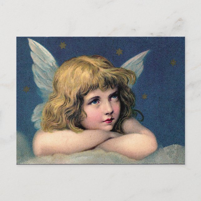 Little christmas angel holiday postcard (Front)