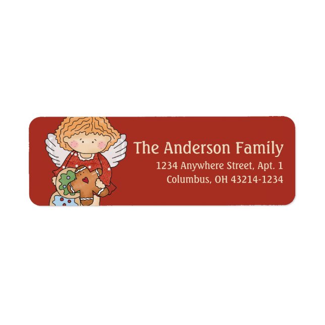Little Christmas Angel Return Address Label - d1 (Front)