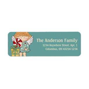 Little Christmas Angel Return Address Label - d4