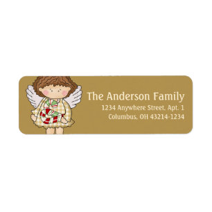 Little Christmas Angel Return Address Label - d5