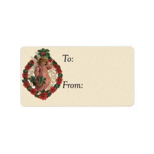 Little Christmas Angel Vintage Gift Tag