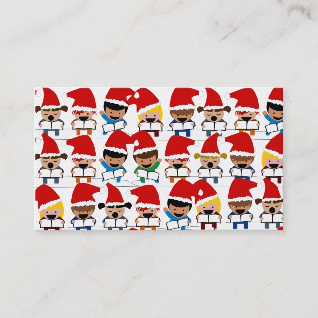 Little Christmas Carolers Business Card (Front)