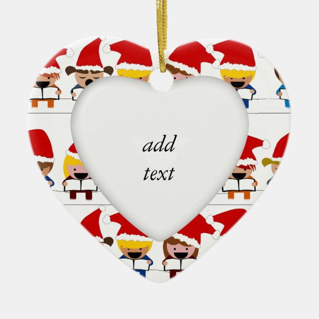 Little Christmas Carolers Ceramic Tree Decoration (Front)