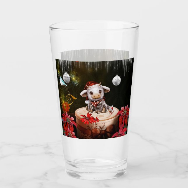 Little christmas cow glass (Front)