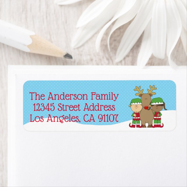 Little Christmas Elfs Return Address Label (Insitu)