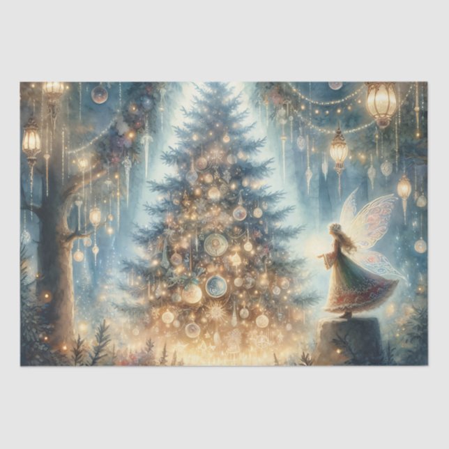 Little Christmas Fairy in an Enchanted Forest Tissue Paper (Front)