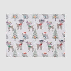 Little Christmas Festive Forest Deer Tissue Paper
