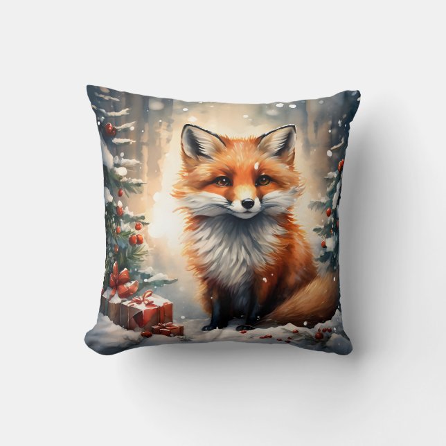 Little Christmas Fox Cushion (Front)