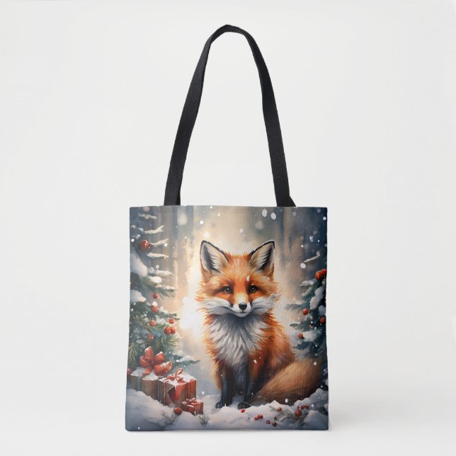 Little Christmas Fox Tote Bag (Front)