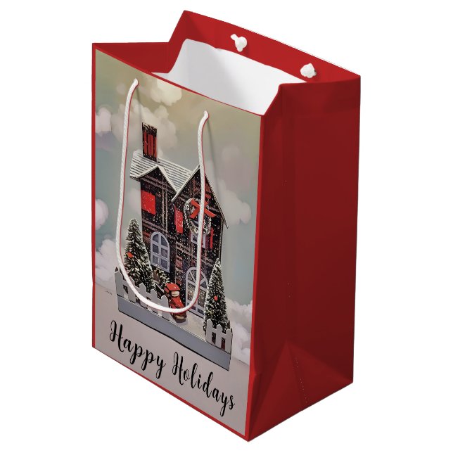 Little Christmas House Gift Bag (Front Angled)