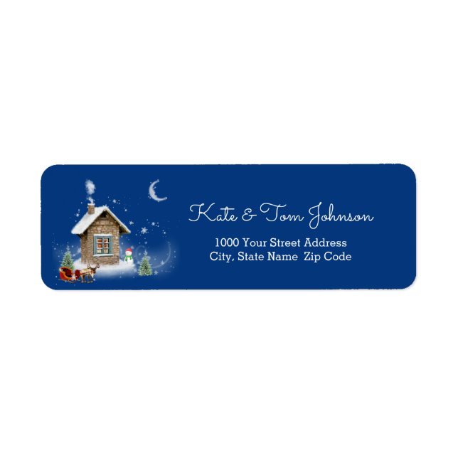 Little Christmas House Return Address Label (Front)