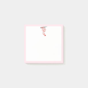 Little Christmas Stocking Pastel Pink Holiday Post-it Notes