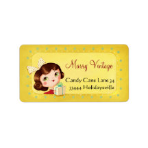 Little Christmas Vintage Doll Address Labels