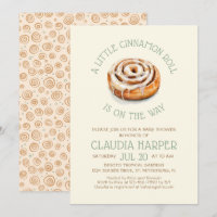 Little Cinnamon Roll Baby Shower Invitation