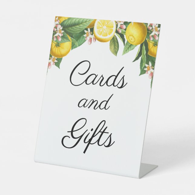 Little Citrus Baby Shower Cards Gifts Pedestal Sign (Front)