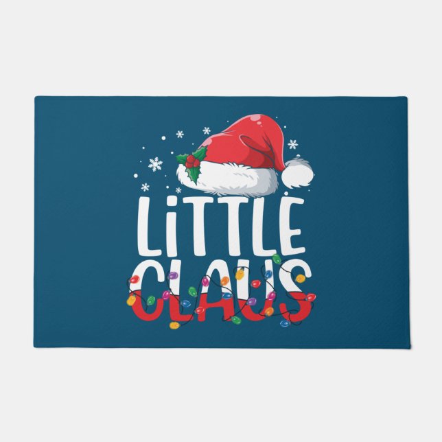 Little Claus Christmas Pyjamas Matching Family Xma Doormat (Front)