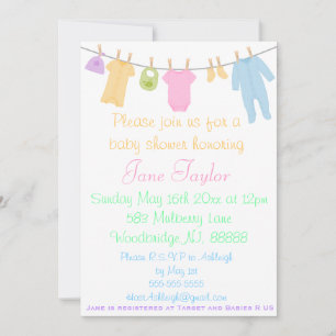 Little Clothes Baby Shower Invitations
