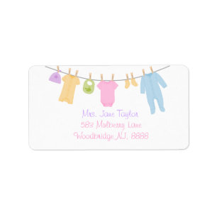 Little Clothes Baby Shower Return Address Labels