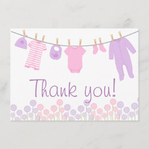 Little Clothes Baby Shower Thank You Cards