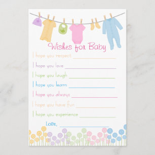 Little Clothes Baby Shower Wishes For Baby Game Invitation