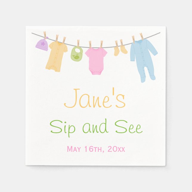 Little Clothes Baby Sip and See Napkin (Front)
