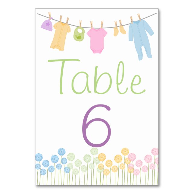 Little Clothes Shower Table Card (Front)
