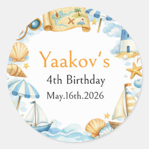 Little Coastal Explorer 4th Birthday Envelope Seal