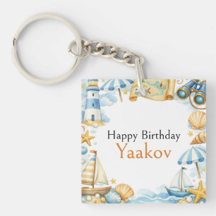 Little Coastal Explorer 4th Birthday For Boy Key Ring