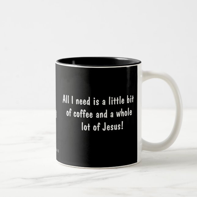 Little coffee a Lot of Jesus gotGod316.com Two-Tone Coffee Mug (Right)