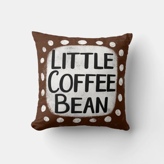 Little Coffee Bean Throw Pillow (Front)
