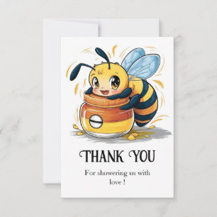 Little Colourful Bee Baby Shower Thank You Card