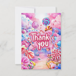 Little Colourful Candyland thank you card 
