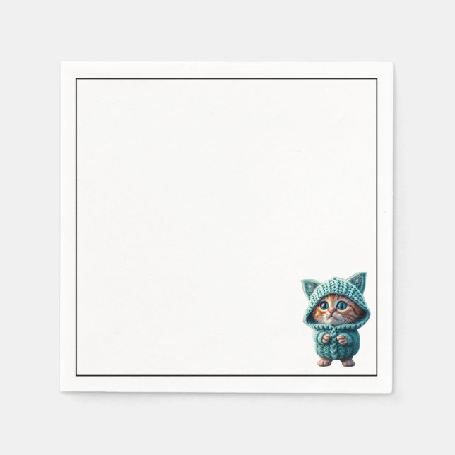 Little Colourful Cat Napkin (Front)