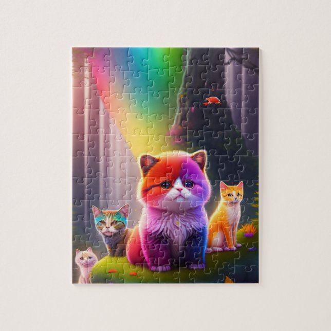 Little Colourful Pets in a Maguc Forest Jigsaw Puzzle (Vertical)
