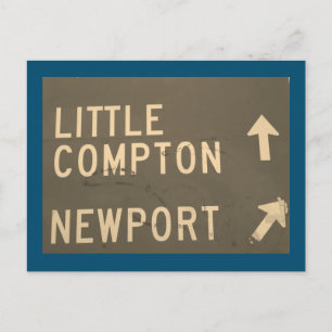 Little Compton, Newport, RI Vintage Sign Postcard