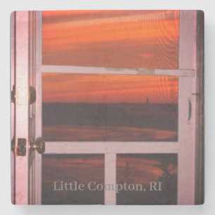 Little Compton, Rhode Island Beach Sakonnet Sunset Stone Coaster