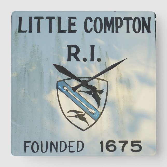 Little Compton, RI -1675 Square Wall Clock (Front)
